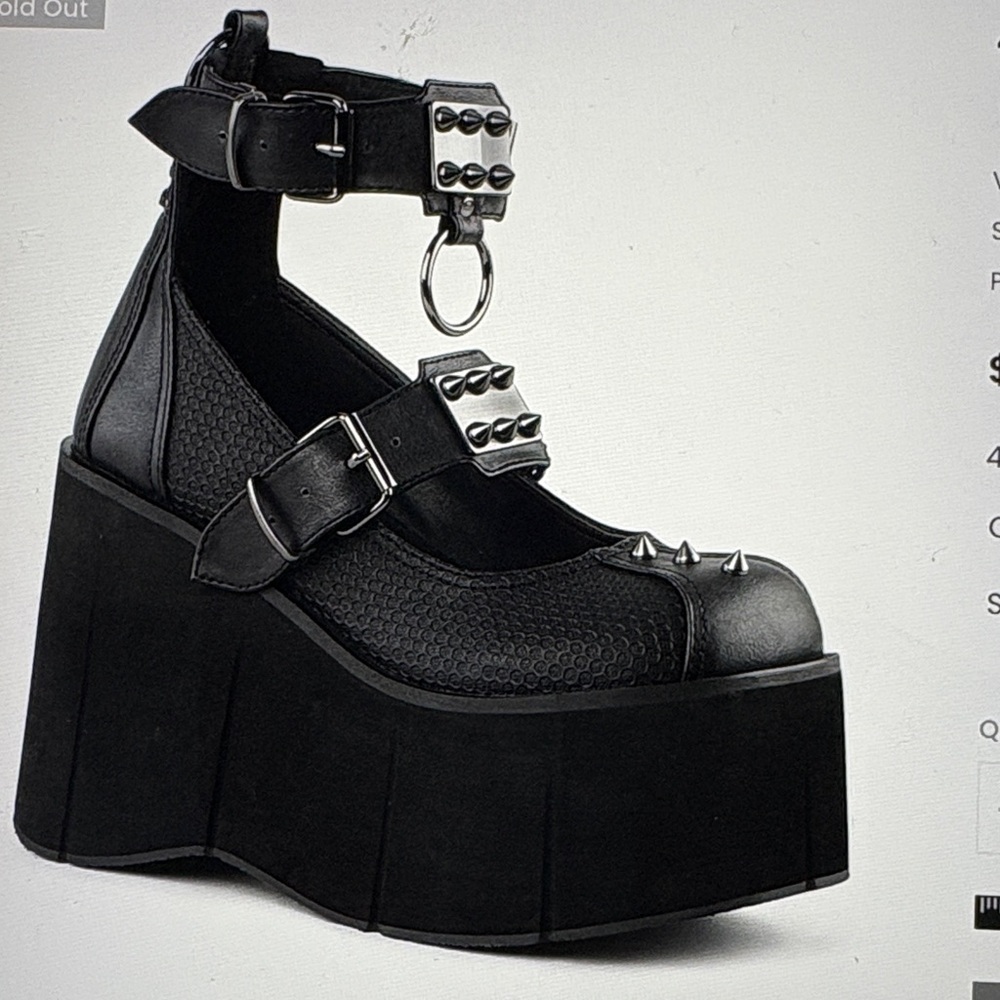 Demonia Kera 12 Double Strap Mary Jane Platform 7/7.5